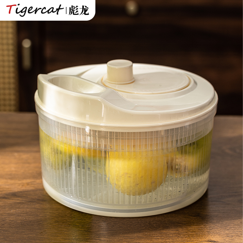 蔬菜脱水器家用手动沙拉甩水洗菜篮厨房甩干机洗菜沥水神器大容量