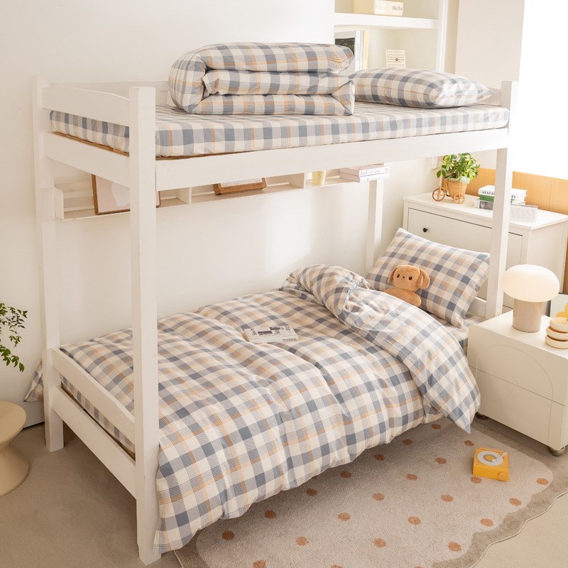 被套纯棉单件 150x215cm男女学生宿舍加长被罩简约格子1.W5x2.15