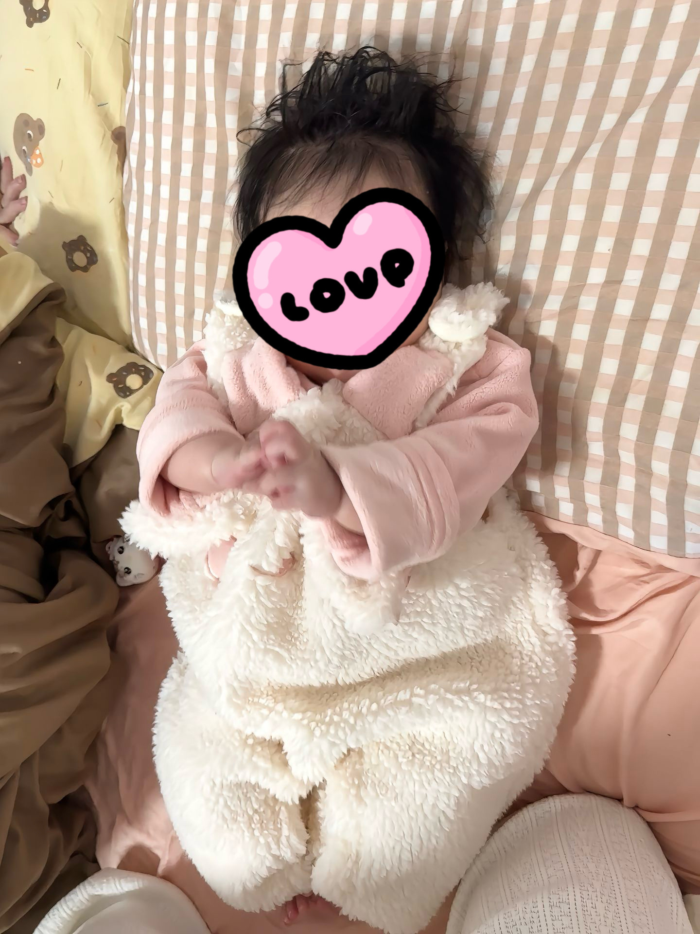 套装女童打底衫夹棉连体背带裤爬服两件套粉色婴儿秋冬季2025新款