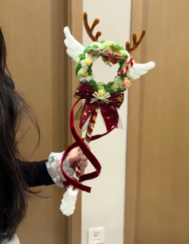 新款可爱小麋鹿角圣诞节圣诞氛围diy材料包扭扭棒送闺蜜朋友礼物