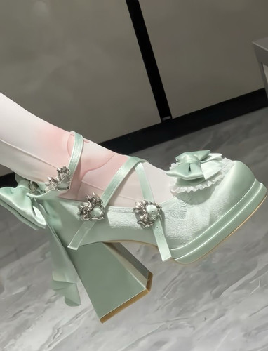 鞋子女士洛丽塔甜美小清新lo鞋防水台高跟鞋粗跟优雅可爱单鞋2025