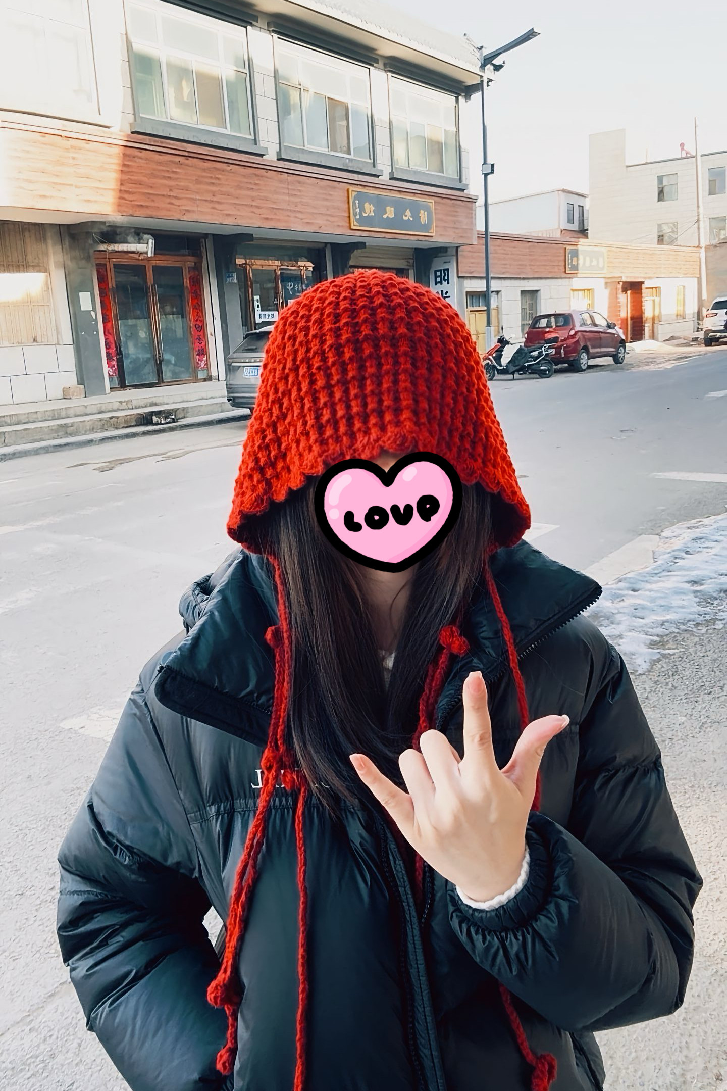 流苏帽子可爱纯色红色镂空手工针织包头女秋冬季流苏毛线帽冷帽