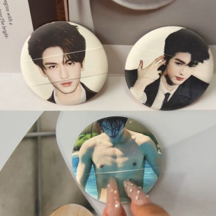 爱豆照片亲亲气垫粉扑新款2026帅气可爱干湿两用柔软亲肤周边