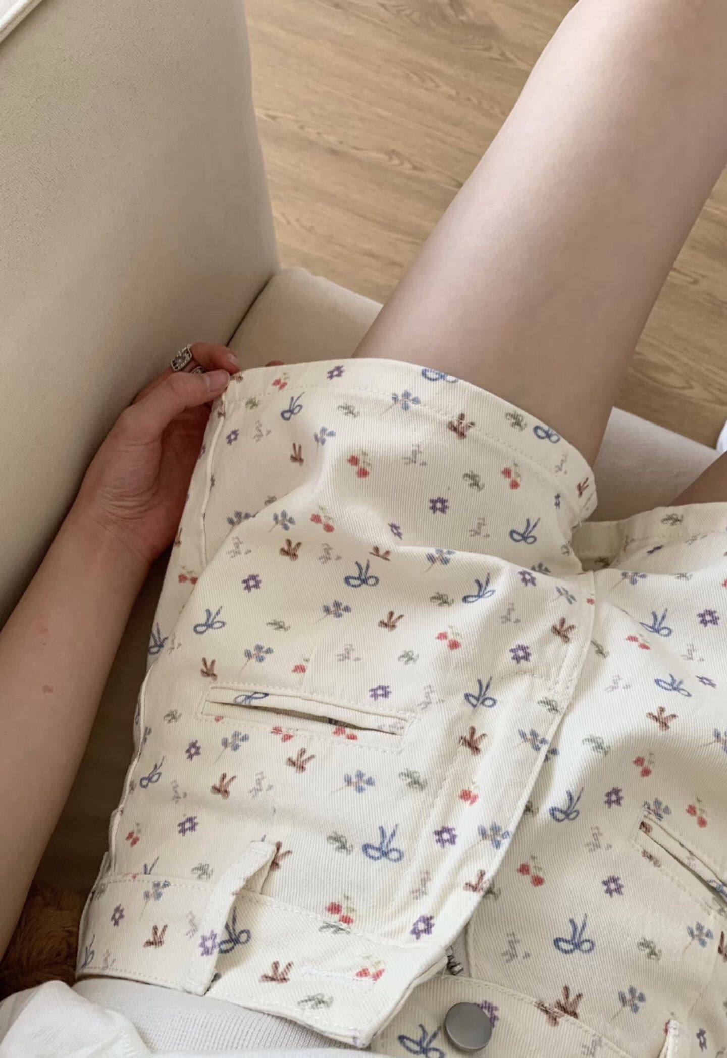 裤子女生小清新可爱蝴蝶结牛仔短裤女夏季款宽松显瘦阔腿热裤子