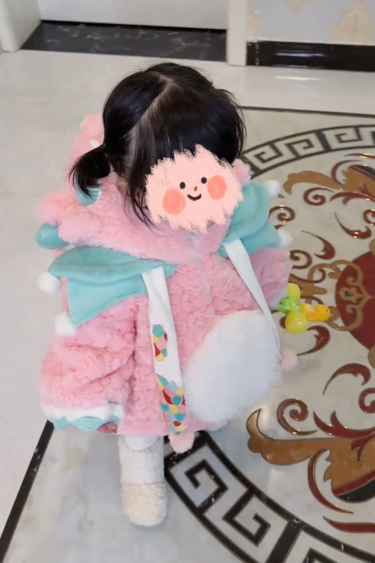 可爱婴儿冬季加厚连体衣服宝宝冬装超萌棉服哈衣爬服粉色小龙人