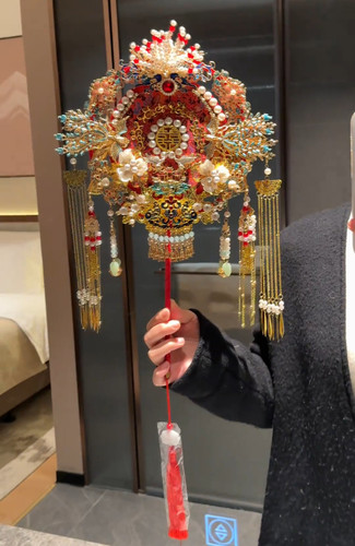 精美团扇结婚新娘手握高级手捧花中式婚礼喜扇diy材料包新款2025