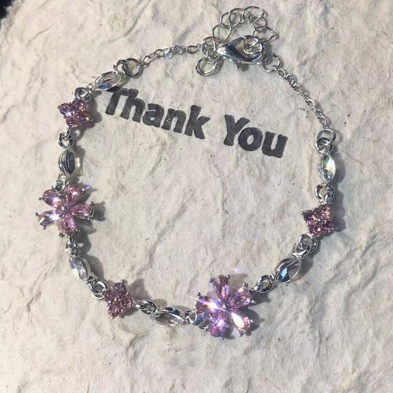 同款水钻樱花粉色花朵手链轻奢小清新花朵淑女气质女生饰,饰品/流行首饰/时尚饰品新,手链,淘宝优惠券,粉丝福利购,淘宝优惠卷