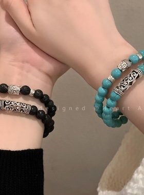 复古民族风同款镂空弯管手串小众设计感国潮手饰简约情侣百搭