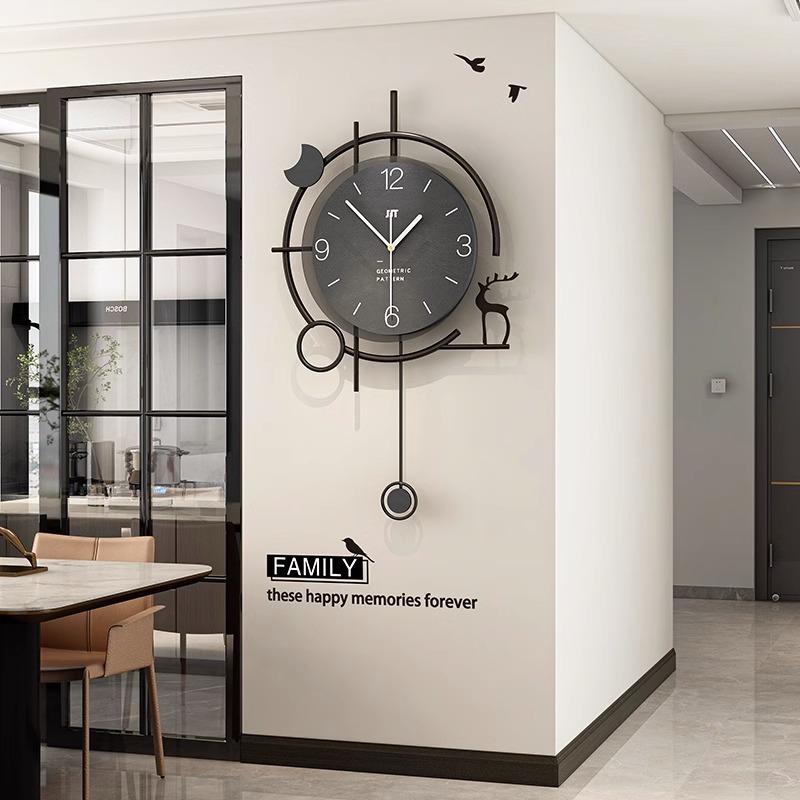 简约现代客厅挂钟2023新款钟y表网红创意钟家用时钟挂墙轻奢大气