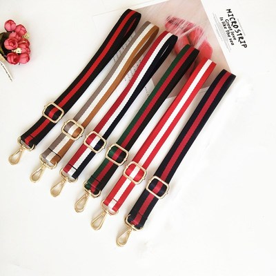 女包带窄b肩带斜挎单肩长背带细带替换肩带彩色条纹帆布挎包带配