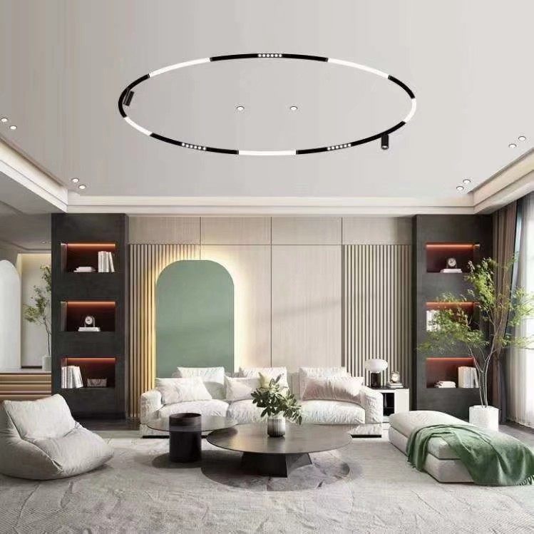 智能圆形磁吸灯弧形轨道LED灯格栅灯客厅照明射灯推荐暗装泛光灯,家装灯饰光源,轨道磁吸灯,淘宝优惠券,粉丝福利购,淘宝优惠卷