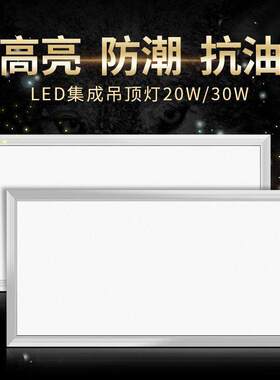 集成吊顶led灯厨房灯卫生间30x30x300x600铝扣板嵌入式Z面板平板