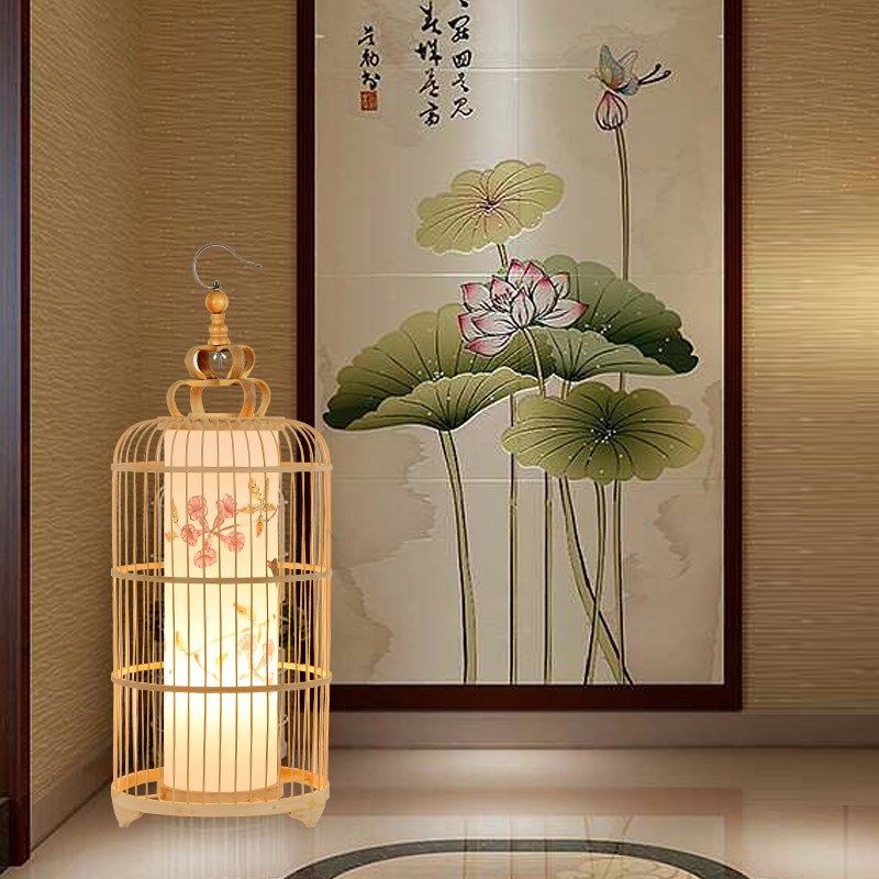 鸟笼吊灯落地灯中国风红囍文化节日婚庆民宿餐厅竹艺灯具摆件装饰,家装灯饰光源,餐厅吊灯,淘宝优惠券,粉丝福利购,淘宝优惠卷
