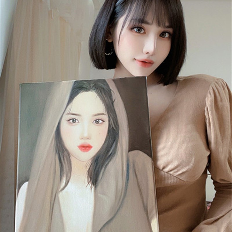 肖像油画定制照片人m像人物纯手绘手工风景欧式丙烯装饰画代画客图片
