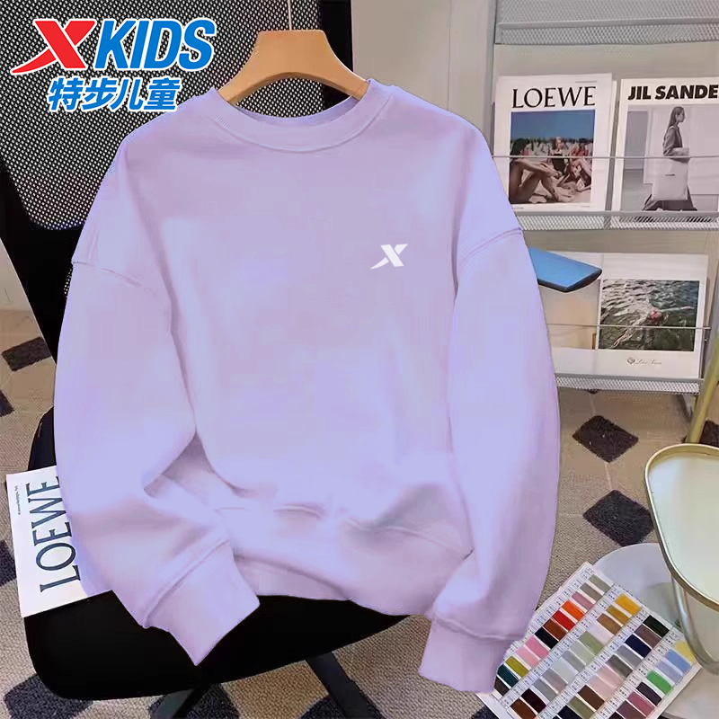 特步童装女童春秋季新款卫衣薄款