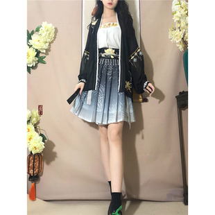 锦绣辞原创汉服女【莲焰短裙】对襟齐腰襦裙夏季短裙套装改良日常