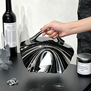 高颜值轻奢陶瓷手提包纸巾盒客厅家用抽纸盒设计感创意纸巾收纳盒
