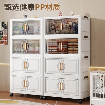 多层收纳柜鞋柜客厅开门式零食置物架家用防水防潮大容量储物柜子