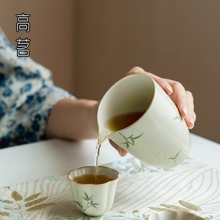 中式 泡茶家用轻奢茶壶茶杯一套 陶瓷功夫茶具套装 2025新款
