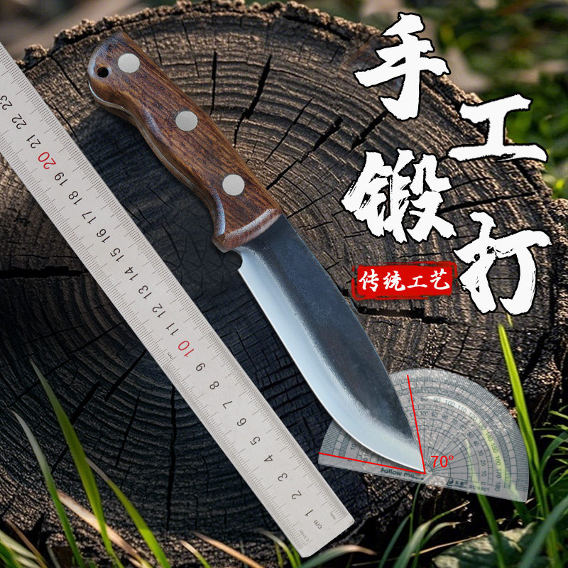 轴承钢一体锻打多功能小刀户外刀具防身锋利小刀随身刀便携刀直刀