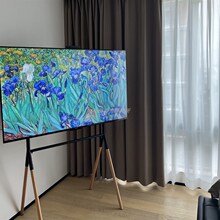 复古简约电视机落地支架实木中古可移动立式挂架55/65/75英寸架子