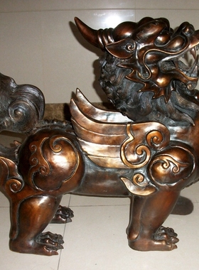 特大75公分铜貔貅门店家居摆件公司礼品紫铜色皮休庭院