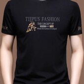 夏季 圆领高端体恤男透气舒适 薄款 宽松男生短袖 t恤男纯棉夏装