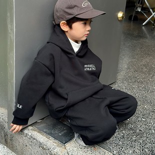 帽衫 米修叻男童秋冬時(shí)髦連帽衛(wèi)衣套裝 L新品 衛(wèi)褲 加絨冬季 運(yùn)動(dòng)兩件