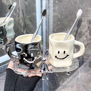 北 稀奇古怪漱口杯卫生间轻奢牙刷杯家用高颜值陶瓷牙杯漱口杯套装