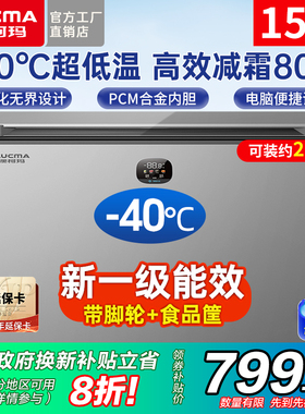 澳柯玛冰柜150L/200升零下40度速冻冷冻柜家用小型超低温冷柜一级