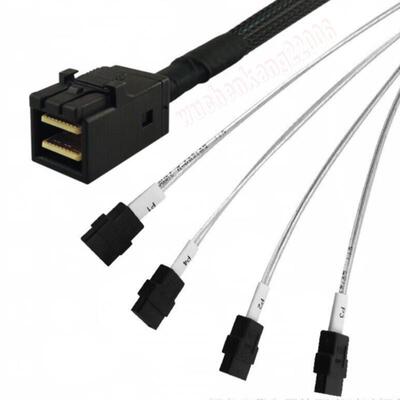 **安费诺AMPHENOL MINISAS HD SFF-8643 TO 4 SATA 1米 12Gb S*