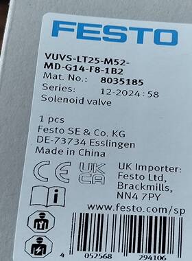 费斯托电磁阀 8035185  VUVS-LT25-M52-~询价