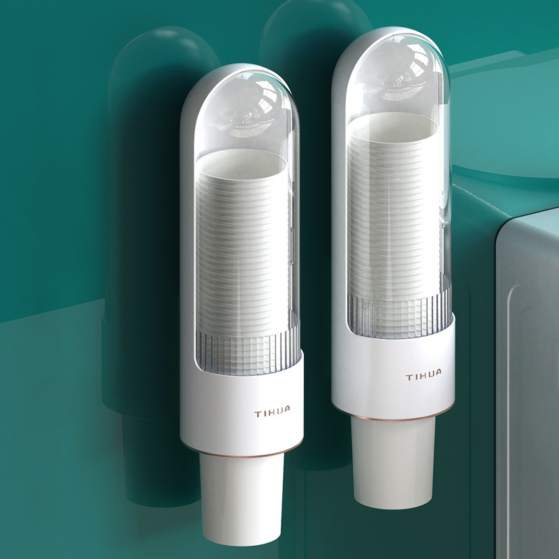 纸杯架取杯架放一次性杯子水杯收纳神器饮水机自动落杯器置物架子