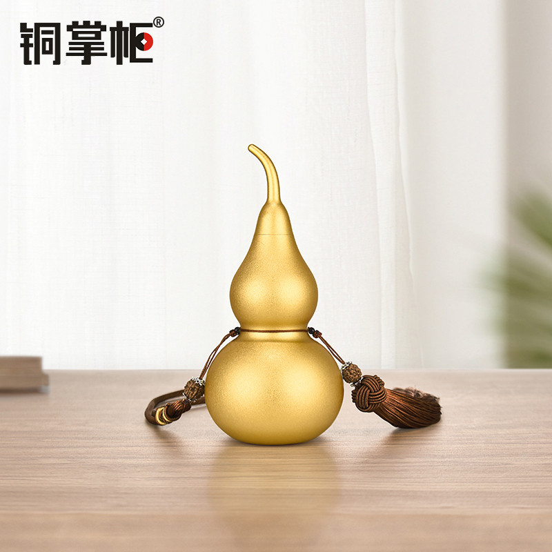 铜掌柜铜葫芦挂件空心开口葫芦玄关装饰客厅摆件黄铜镇宅金葫芦