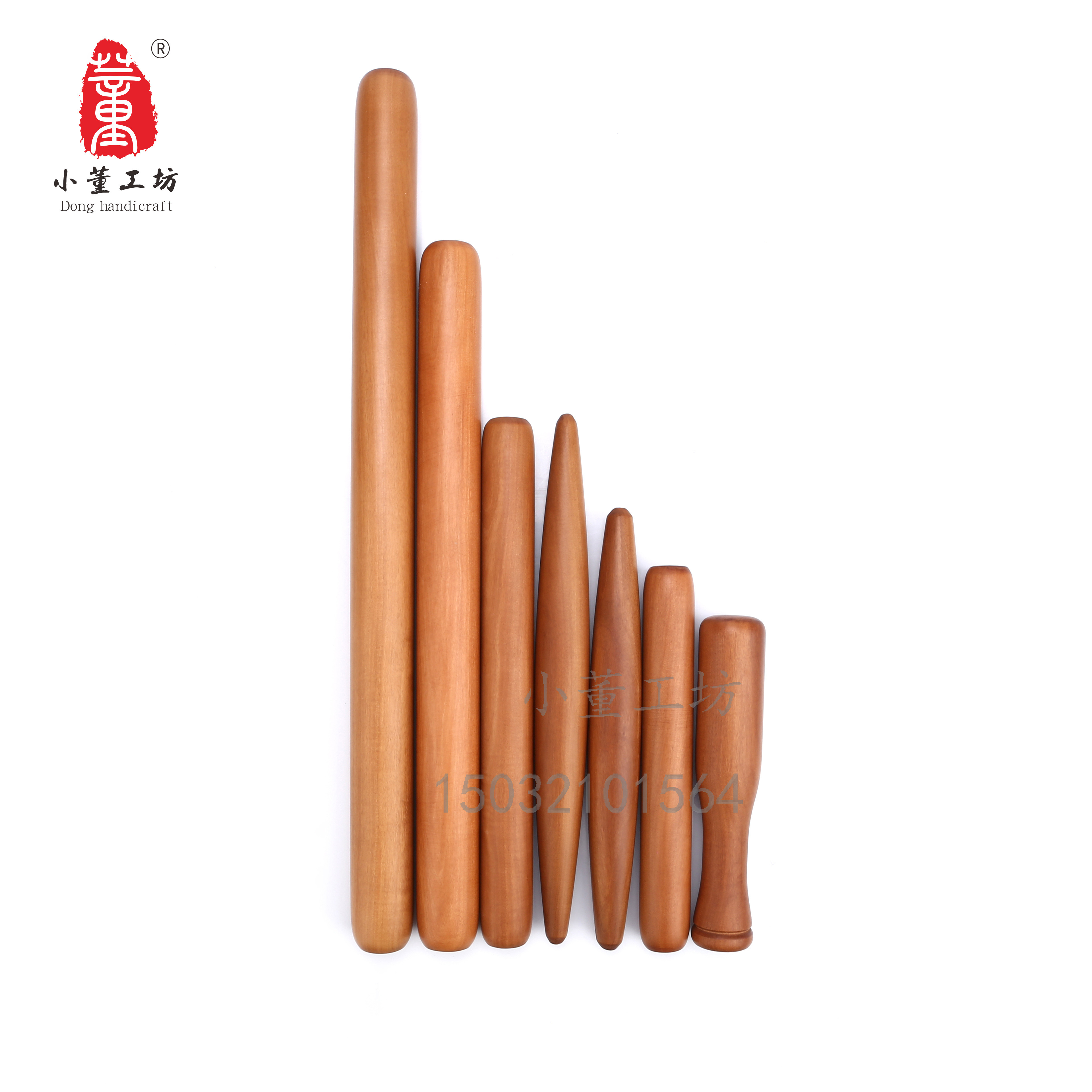 枣木擀面杖红心枣木包饺子皮擀面棍实木滚轴大号中号小号烘焙