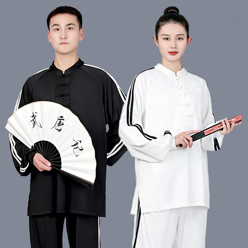 夏季太极服新款女牛奶丝武术太极拳演出服减龄练功服男学生训