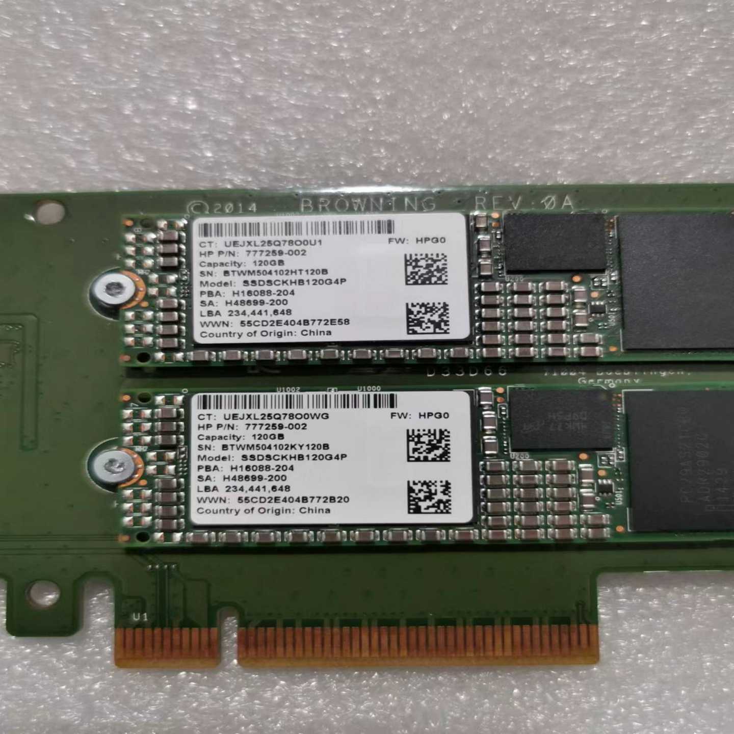 【星慕电子】HP 759505-001 SATA PCIe M.2双固态