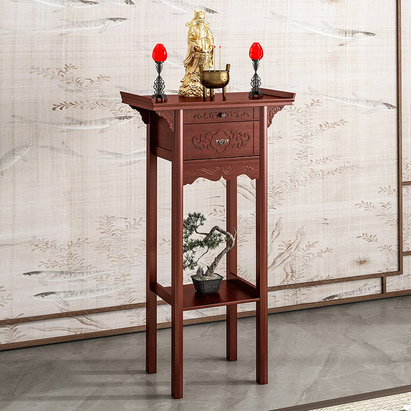 实木佛龛新中式立柜现代轻奢小型简约供桌佛台家用财神菩萨供奉台