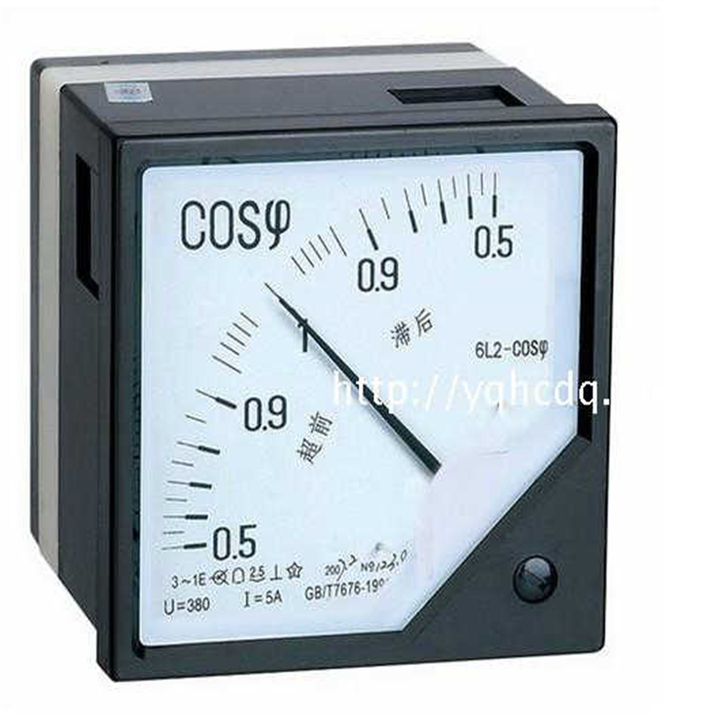 6L2-COS指针式三相功率因数表380V/100V5A超前滞后0.5-0.5仪表
