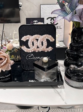 ins黑白风摆件加厚高清磨砂细闪画北欧艺术摆台高档经典电视摆件