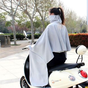 防走光防紫外线骑电瓶摩托车遮光挡腿防晒衣 电动车挡风被女夏长款