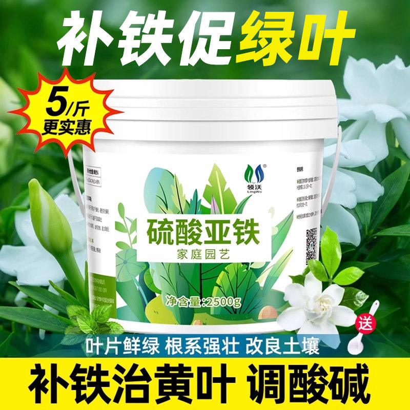 硫酸亚铁花肥料养花铁肥家用盆栽花卉通用型酸性栀子花专用颗
