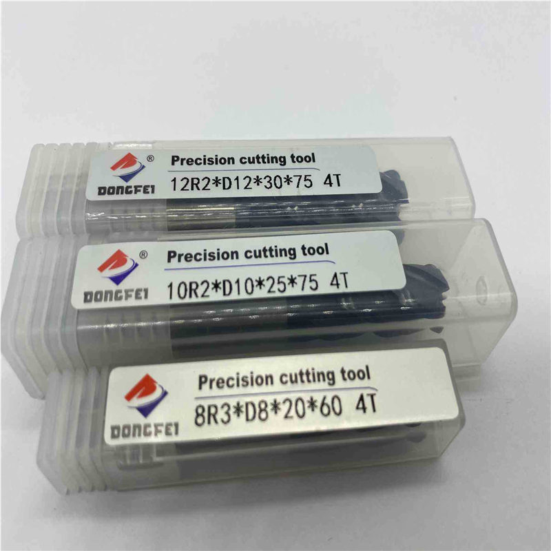 DF东飞 钨钢铣刀4刃涂层合金铣刀圆鼻刀R0.2 0.5 R1 6 8 10R2