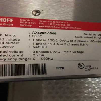 BECKHOFF倍福伺服驱动器AX5203-0000现询价