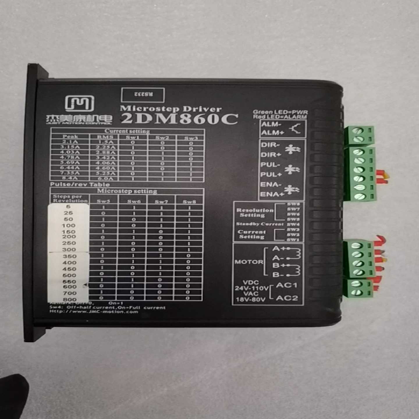 杰美康2DM860C驱动器,功能完好,实物如图。支持24V---议价商品