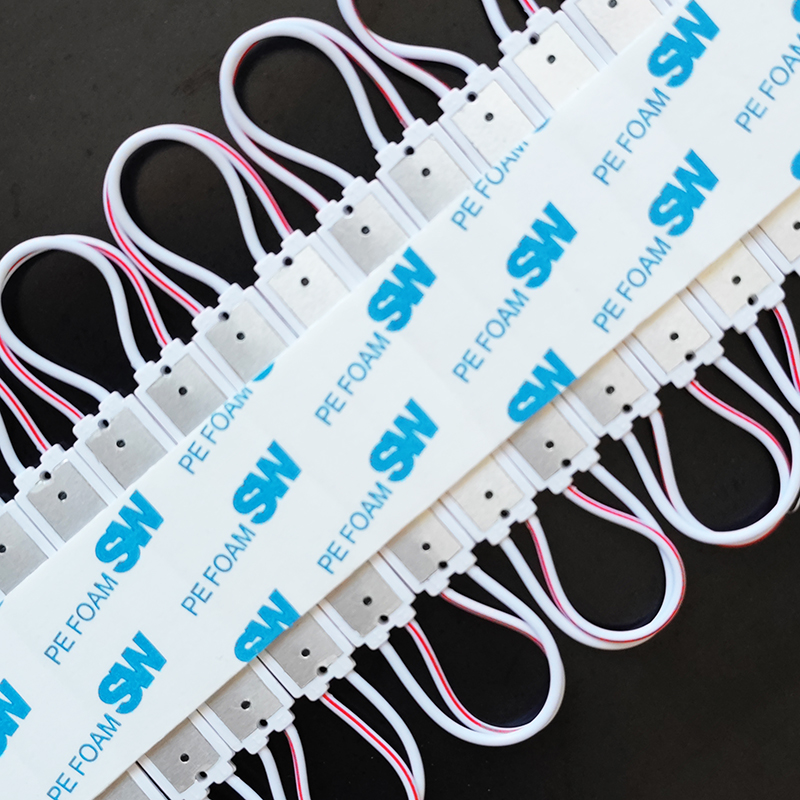 LED透镜模组发光字灯片2835黄光红白光防水12v灯箱招牌高亮贴片灯