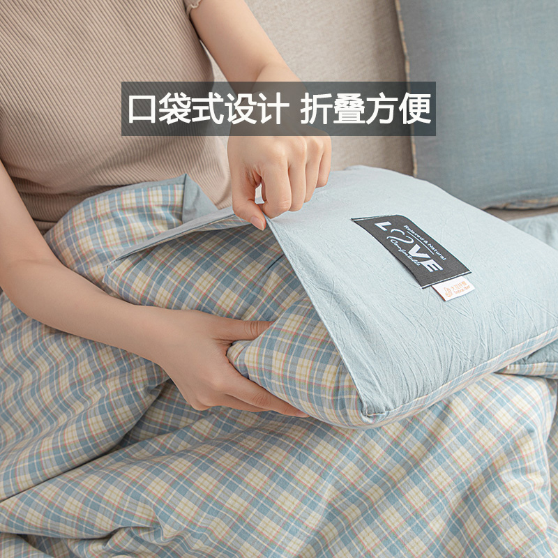 北欧全棉抱枕被汽车载两用靠垫二合一办公室沙发午休折叠枕头被子