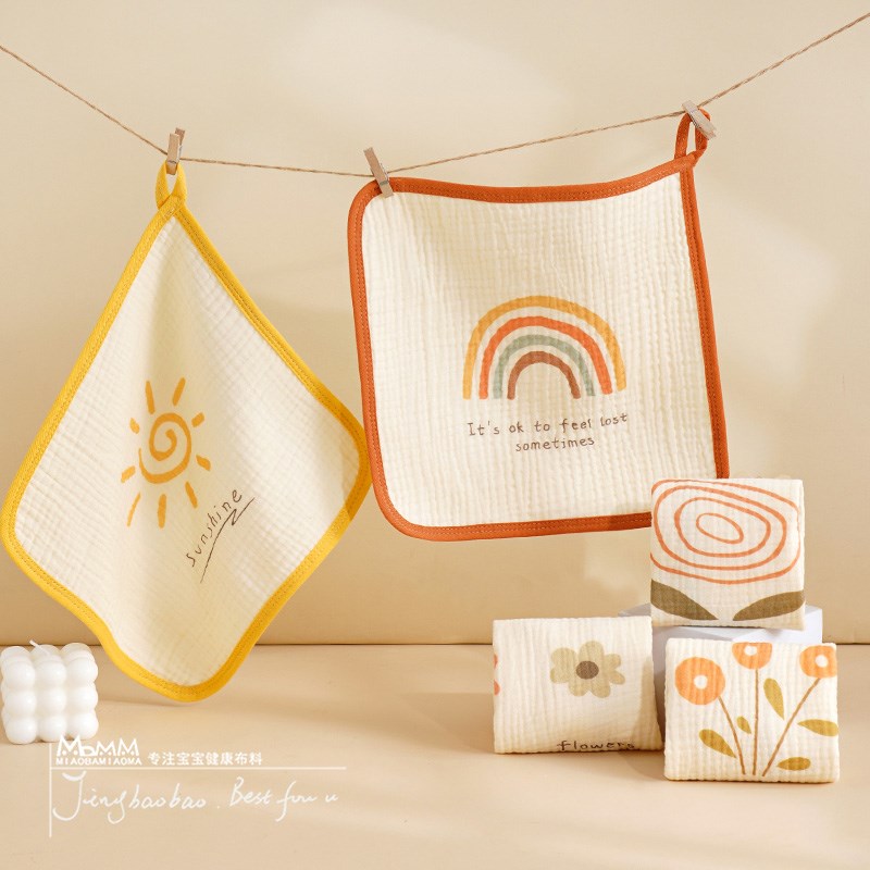 纱布小方巾新生婴儿儿童毛巾宝宝洗脸专用a类纯棉手帕洗脸擦嘴巾