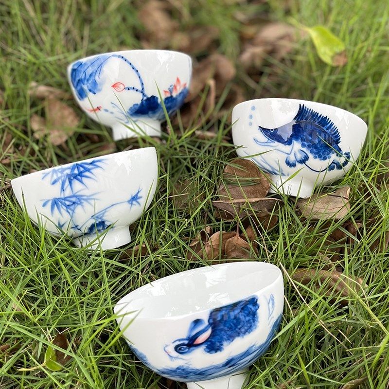 景德镇手绘青花主人杯个人专用杯陶瓷品茗杯单杯功夫茶杯送礼茶杯