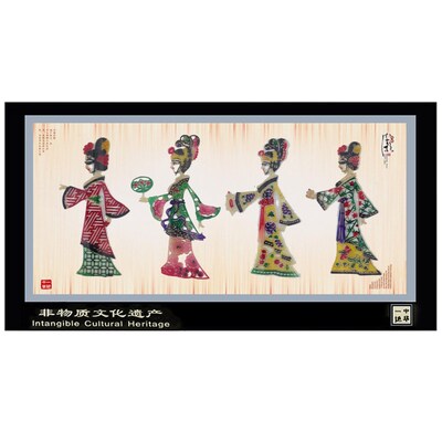长条皮影装饰画摆件中国风工艺品礼品出国送老外西安旅游纪念品